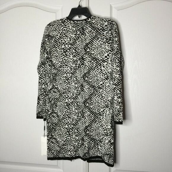 Calvin Klein Cardigan Sweater Open XS Animel Print Straight Hem NEW OVERSIZED - Picture 4 of 8